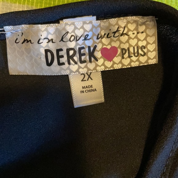 NWOT Derek Plus Black Vneck Tank Top with Low Vback, 2x - Picture 4 of 6